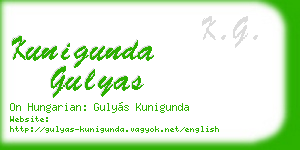 kunigunda gulyas business card